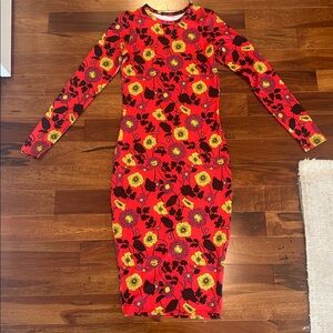 Zara Red and Yellow Floral Dress